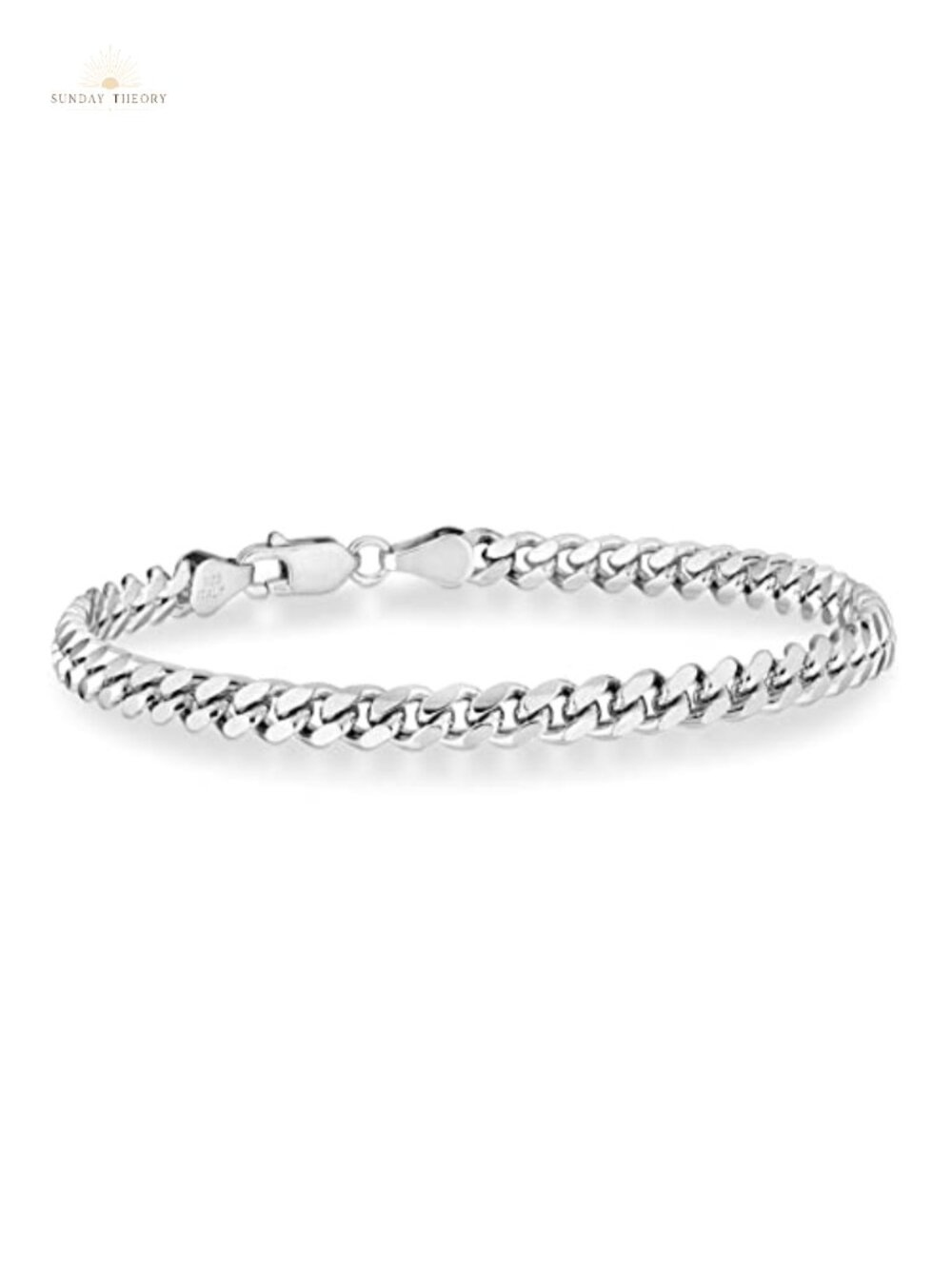 925 Sterling Silver Cuban Link Chain Bracelet Men's Jewelry Thick Rhodium Plated